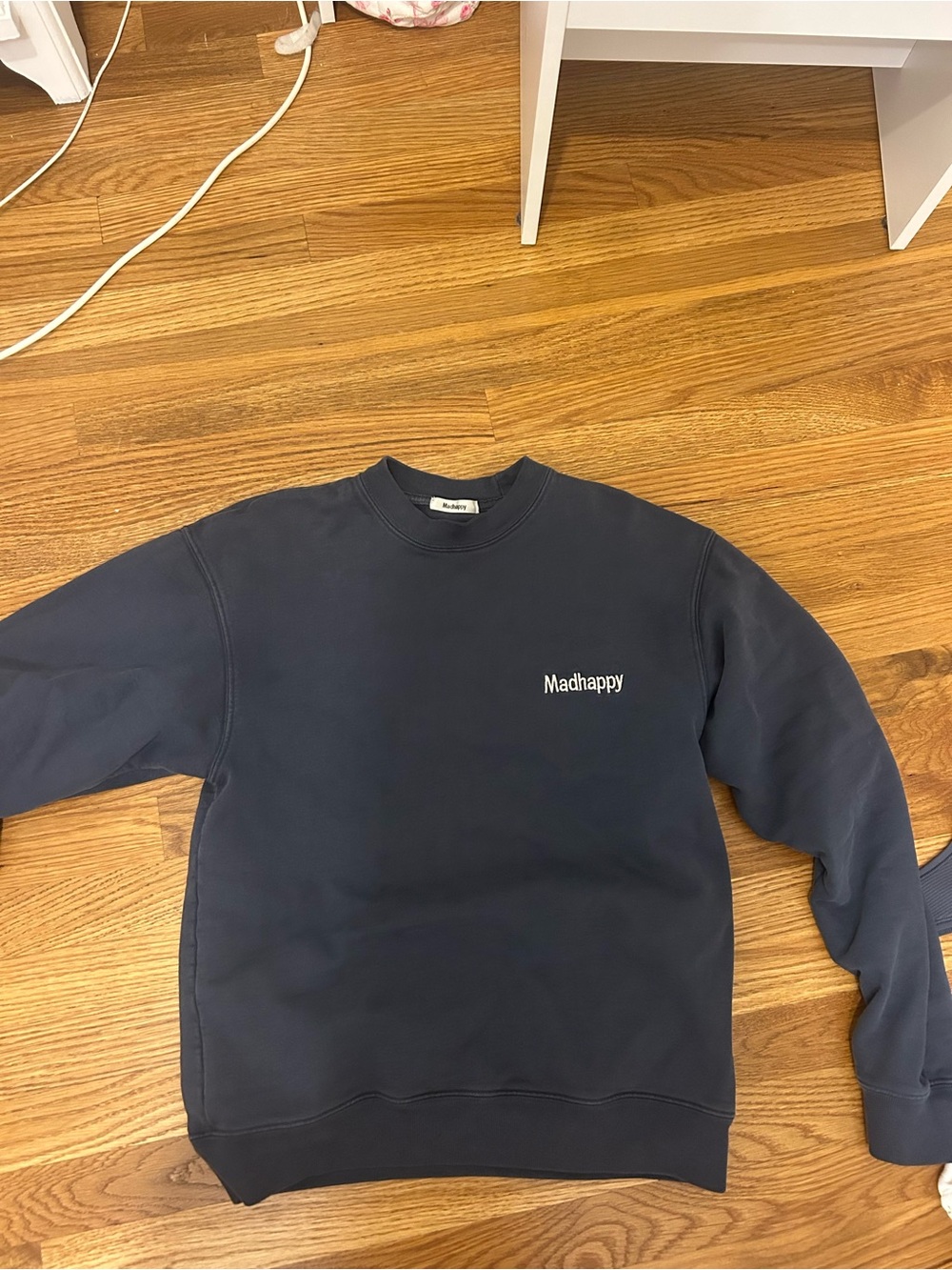 Madhappy Navy Crewneck Sweatshirt with Small Logo